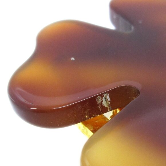 Chanel Clover Heart Dangle Earrings Clip-On Acrylic - Picture 5 of 5